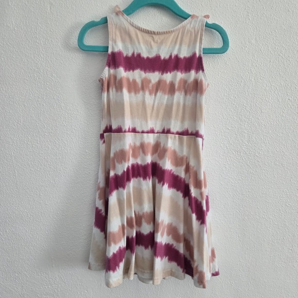 The Childrens Place Girls Pink Peach Tie Dye Sleeveless Shoulder Tie Dress 4T - Picture 2 of 5